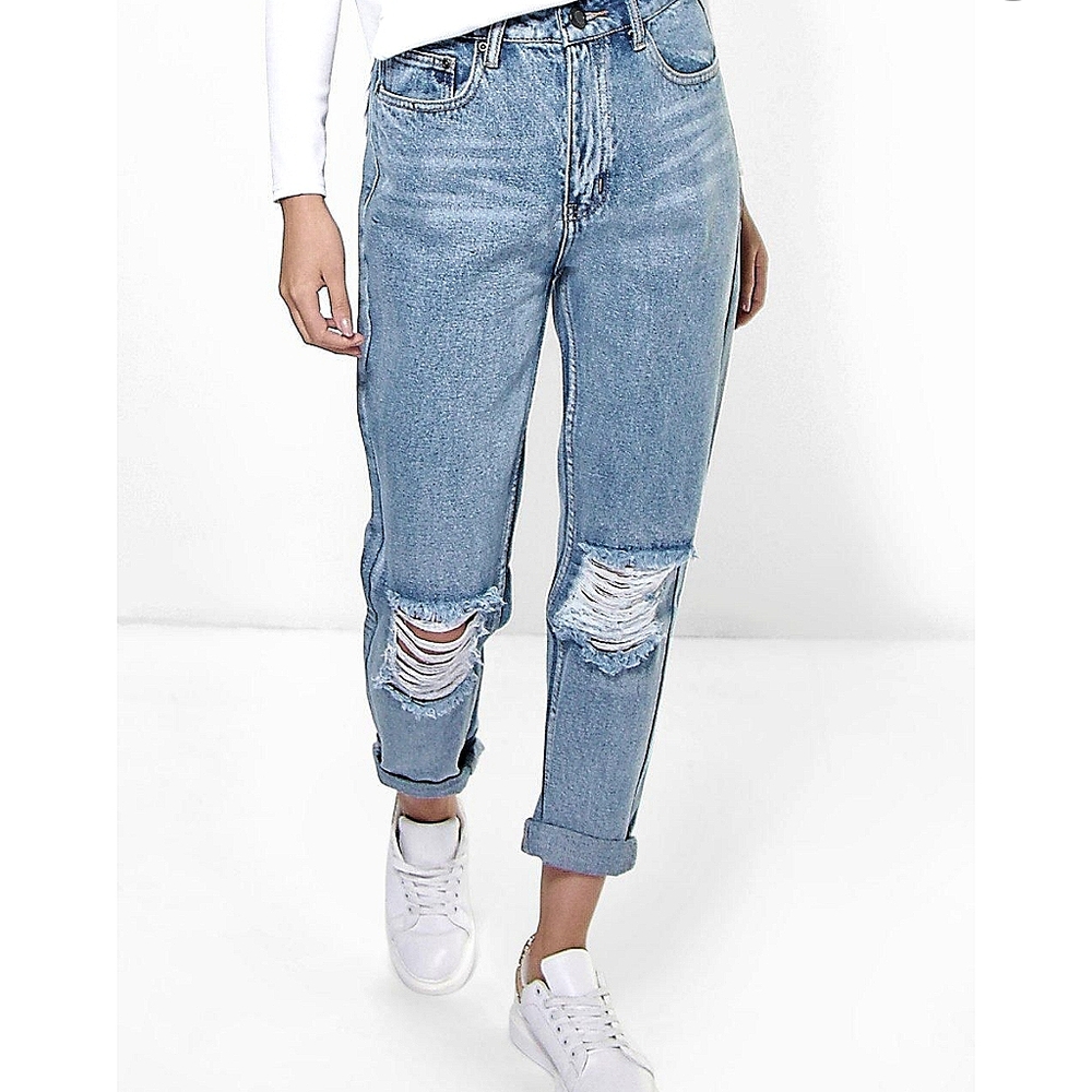 NEW The Rockn Rev Open Knee Boyfriend Jeans
